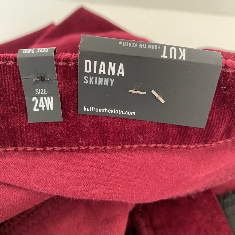 Kut From The Kloth Diana Skinny pants corduroy in Burgundy stretch - Picture 9 of 11